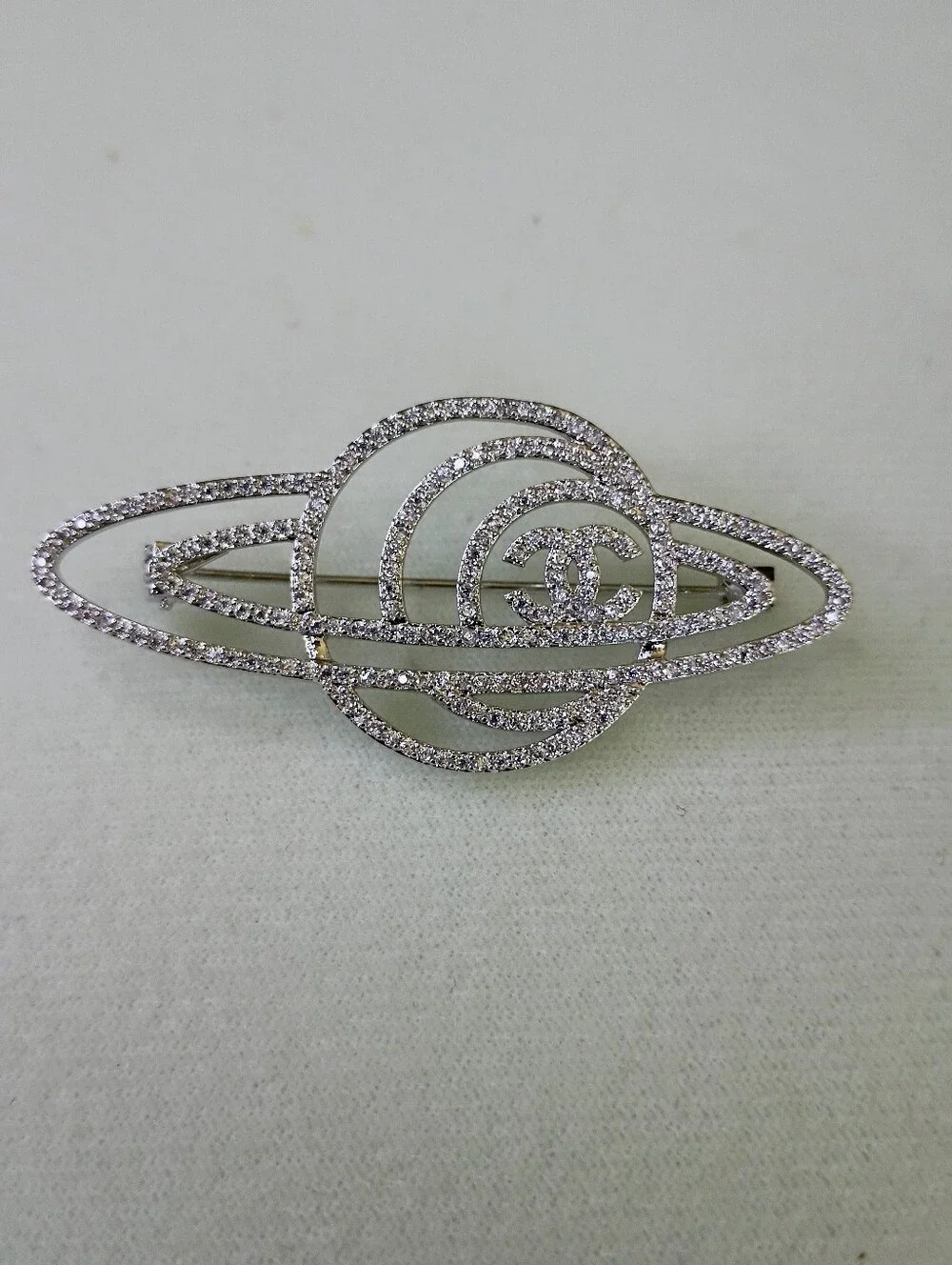 New Fashion Jewelry Crystal Planet Orbit Brooch - Silver